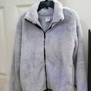 Like new Victoria's Secret PINK XS zip up Teddy